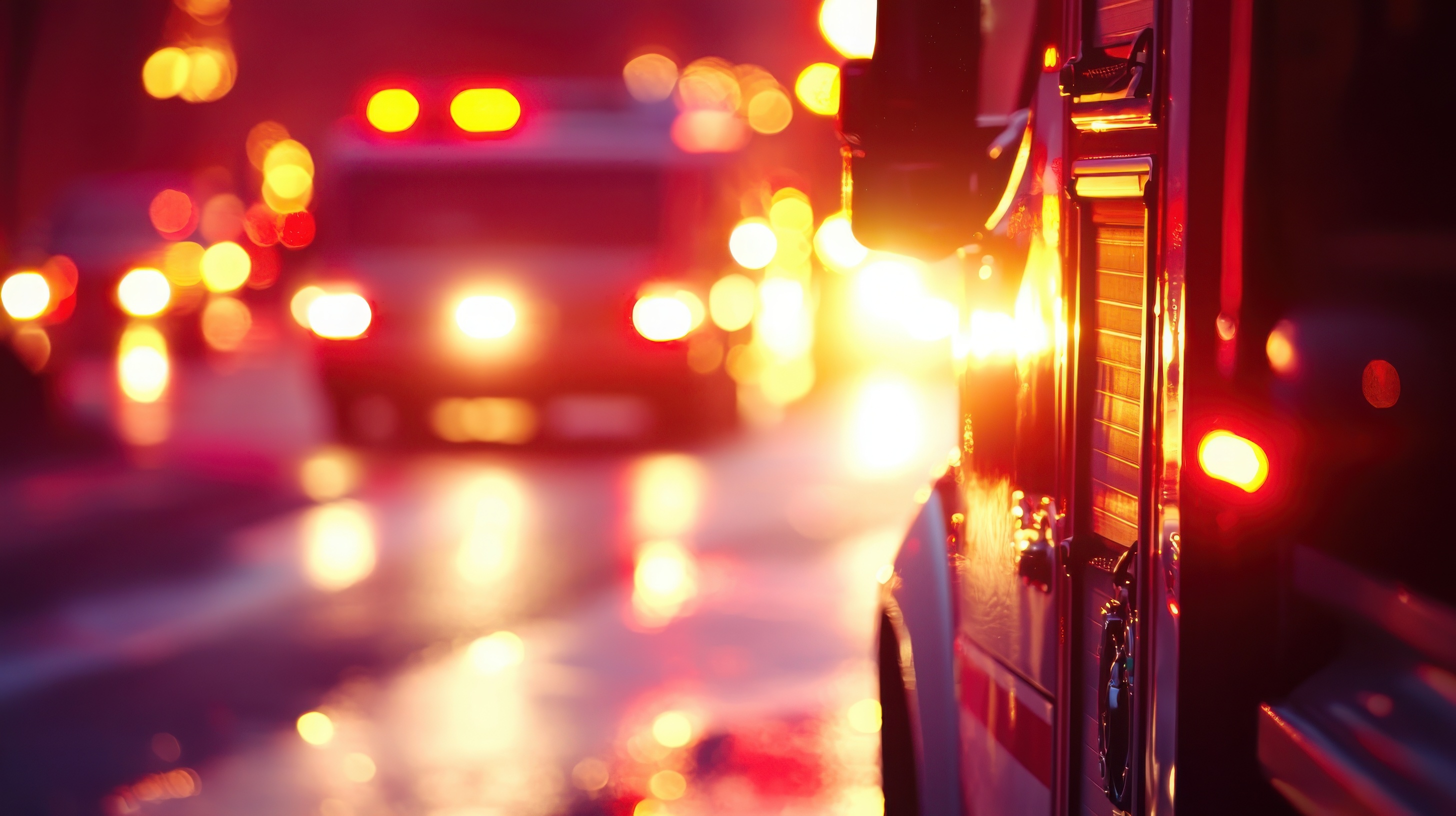 Emergency lights at night