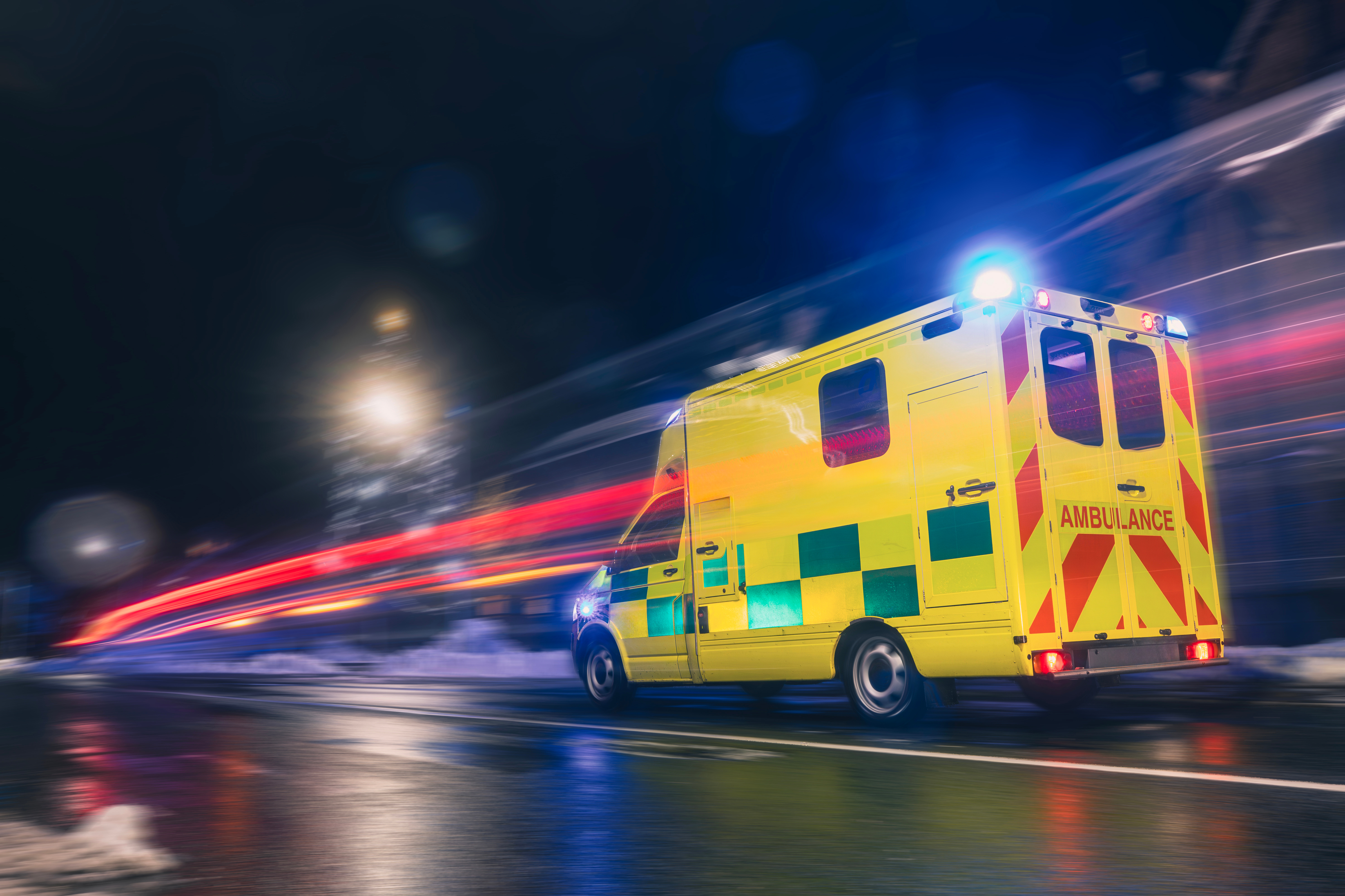 Ambulance in motion